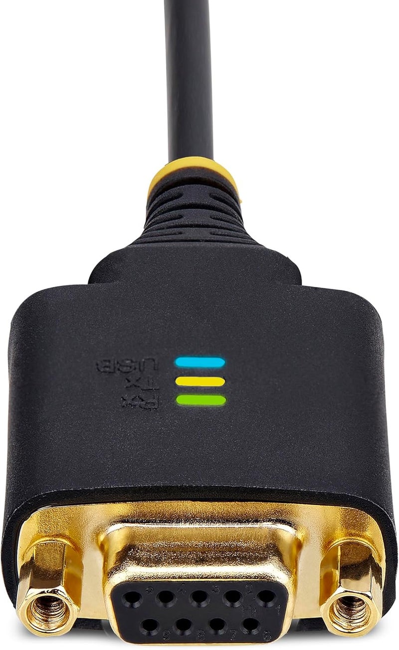 Star Tech 1ft/30cm USB to Null Modem Serial Adapter Cable, COM Retention, FTDI, USB-A to RS232, Changeable DB9 Nuts/Screws - Image 4